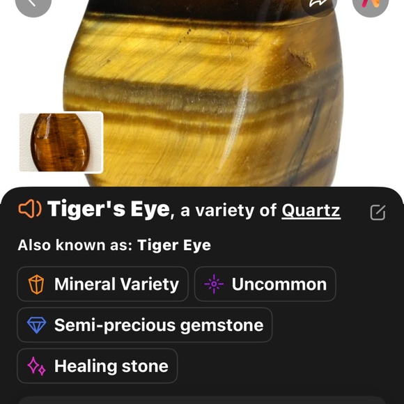 Silver Tone Bail Oval Tiger’s Eye Stone/Crystal Pendant Dark Brown & Bright Gold - Picture 8 of 9